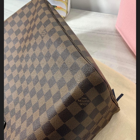 Pristine condition microchipped Louis Vuitton Neverfull MM Damier Ebene Rose - Picture 6 of 14